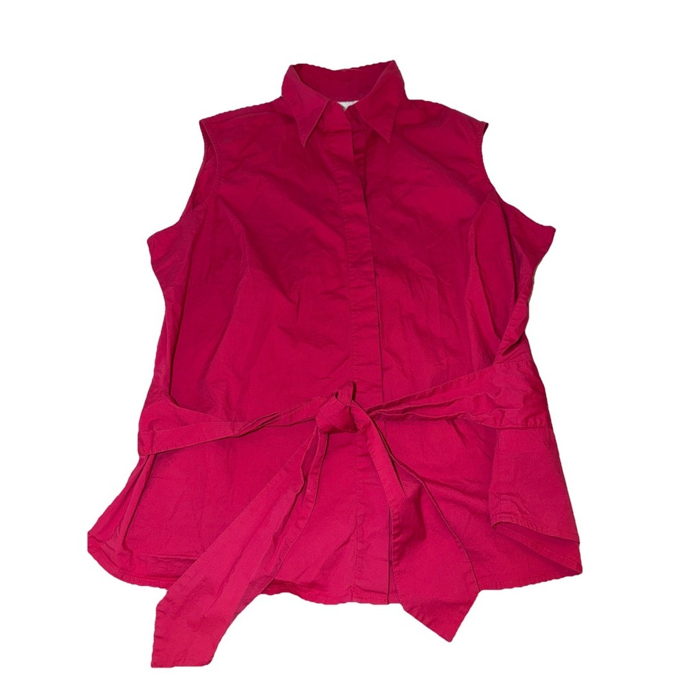 Coldwater Creek 1X Magenta Pink Blouse Top Shirt Sleeveless